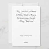 ヴィンテージスタイルパステルブルークリスマスツリー シーズンカード (裏面)