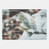 ヴィンテージスタイルパステルブルークリスマス ラッピングペーパーシート (正面2)