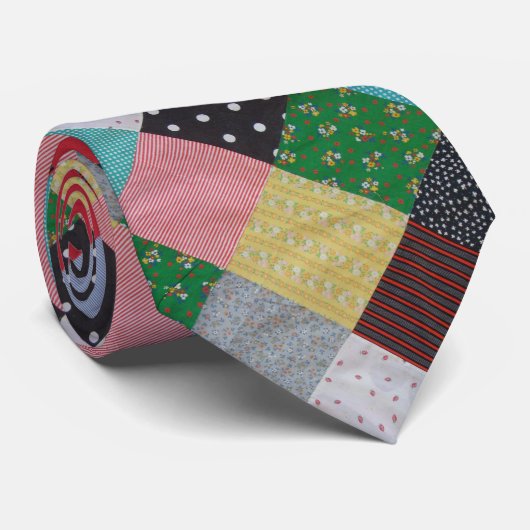ヴィンテージスタイルパッチワークファブリックデザインカラフル ネクタイ (ロール)