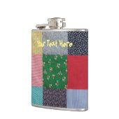 ヴィンテージスタイルパッチワークファブリックデザインカラフル フラスク (左)