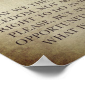 ヴィンテージスタイルパトリオットアメリカ国旗の自由引用文 ポスター (角)