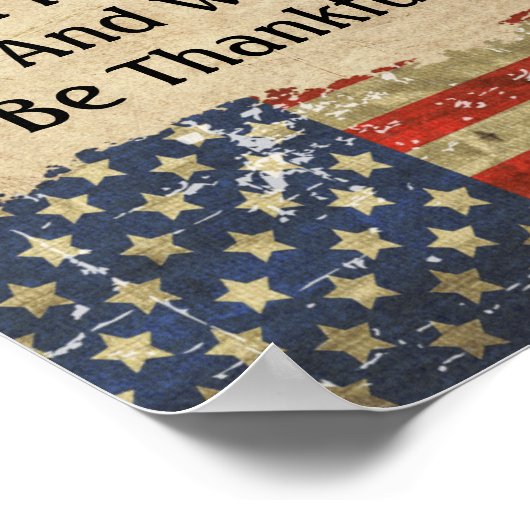 ヴィンテージスタイルパトリオットアメリカ国旗の自由引用文 ポスター (角)