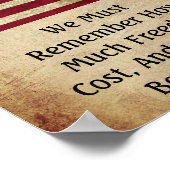 ヴィンテージスタイルパトリオットアメリカ国旗の自由引用文 ポスター (角)