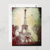 ヴィンテージスタイルパリポストカードザエッフェルタワー ポストカード (正面/裏面)