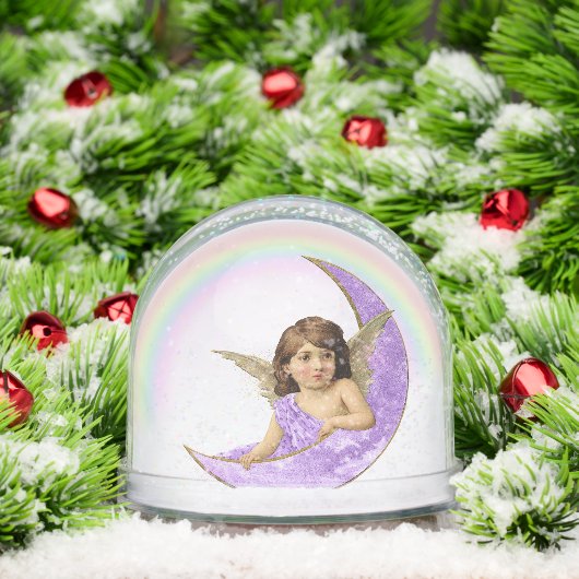 ヴィンテージスタイルパープルエンジェルスノーグローブ (クリスマス)