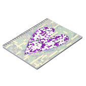 ヴィンテージスタイルパープルハートアートジャーナル ノートブック (左側)