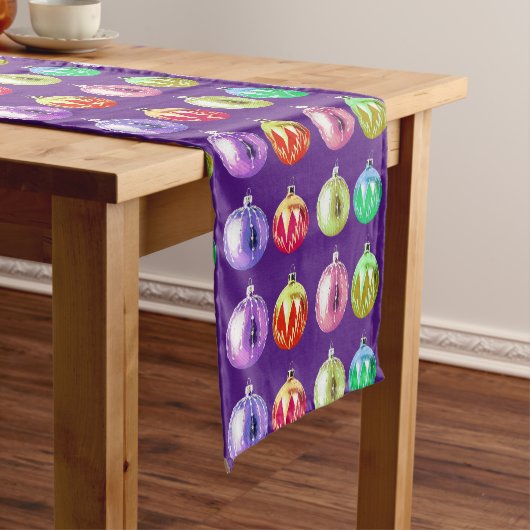 ヴィンテージスタイルパープルホリデーテーブルランナー ショートテーブルランナー (インサイチュ)