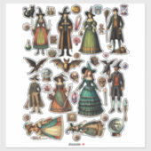 ヴィンテージスタイルビクトリアンウィッチウォーロックアート シール (シート)