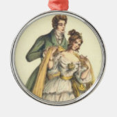 ヴィンテージスタイルビクトリアン初めてのクリスマスオーナメント メタルオーナメント (正面)