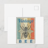 ヴィンテージスタイルビークイーンハニービーキーパービーキーパー シーズンポストカード (正面/裏面)