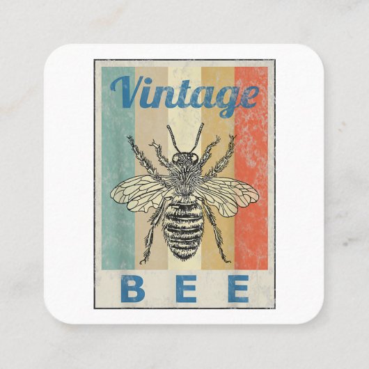 ヴィンテージスタイルビークイーンハニービーキーパービーキーパー スクエア名刺 (裏面)