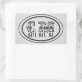 ヴィンテージスタイルビーチケープメイNJラベルシール 長方形シール (バッグ)