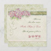 ヴィンテージスタイルピンクアジサイ – 結婚式招待状 招待状 (正面/裏面)