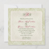 ヴィンテージスタイルピンクアジサイ – 結婚式招待状 招待状 (裏面)