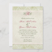 ヴィンテージスタイルピンクアジサイ – 結婚式招待状 招待状 (裏面)