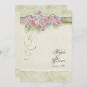 ヴィンテージスタイルピンクアジサイ – 結婚式招待状 招待状 (正面/裏面)
