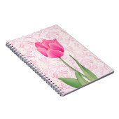 ヴィンテージスタイルピンクチューリップジャーナルノートブック ノートブック (右側)