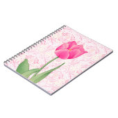 ヴィンテージスタイルピンクチューリップジャーナルノートブック ノートブック (左側)