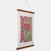 ヴィンテージスタイルピンクフラワードリーム魔法 吊り下げ型タペストリー (傾斜あり)