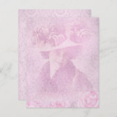 ヴィンテージスタイルピンクフローラスクラップブックエフェメラ (正面/裏面)