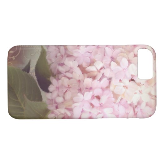 ヴィンテージスタイルピンクラベンダーアジサイ油パステル Case-Mate iPhoneケース (裏面(横))