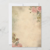 ヴィンテージスタイルピンクローズブライダルティーパーティー 招待状 (裏面)