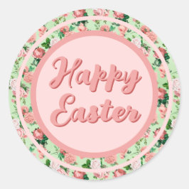 ヴィンテージスタイルピンクローズ ラウンドシール