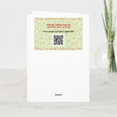 ヴィンテージスタイルピーコックバードブルークリスマスホリデー カード (裏面)