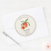 ヴィンテージスタイルピーチオンオフホワイトゼリー瓶 ラウンドシール (封筒)