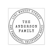 ヴィンテージスタイルファミリー名&ラウンド差出人住所 ラバースタンプ (インプリント)