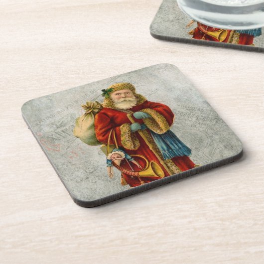 ヴィンテージスタイルファーザークリスマスサンタクロース コースター (左側)