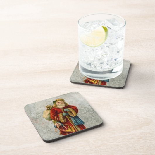 ヴィンテージスタイルファーザークリスマスサンタクロース コースター (右側)