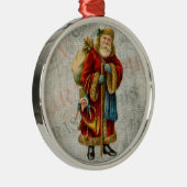 ヴィンテージスタイルファーザークリスマスサンタクロース メタルオーナメント (右)