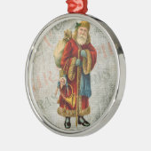 ヴィンテージスタイルファーザークリスマスサンタクロース メタルオーナメント (左)