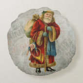 ヴィンテージスタイルファーザークリスマスサンタクロース ラウンドクッション (裏面)