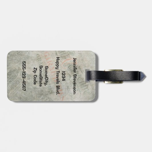 ヴィンテージスタイルファーザークリスマスサンタクロース ラゲッジタグ (裏面横)