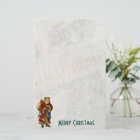 ヴィンテージスタイルファーザークリスマスサンタクロース 便箋 (スタンド正面)
