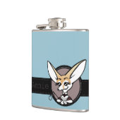 ヴィンテージスタイルフェンネックキツネレディービニール包まれたフラスコ フラスク (左)