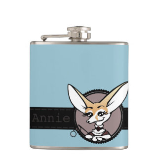 ヴィンテージスタイルフェンネックキツネレディービニール包まれたフラスコ フラスク