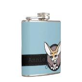 ヴィンテージスタイルフェンネックキツネレディービニール包まれたフラスコ フラスク (右)