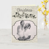 ヴィンテージスタイルフォトクリスマスカード カード (黄色い花)