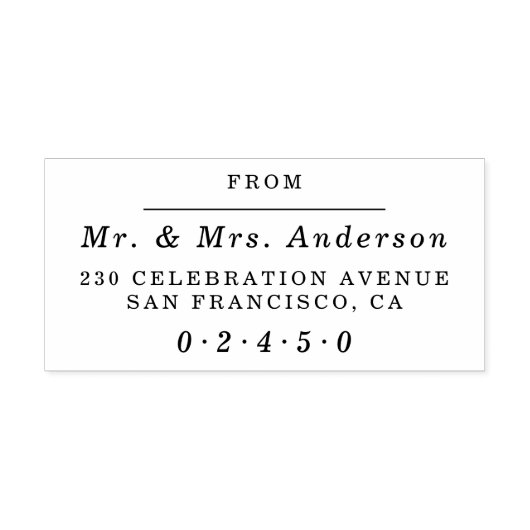 ヴィンテージスタイルフォーマル名前をカスタムすると差出人住所 ラバースタンプ (インプリント)