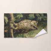 ヴィンテージスタイルフクロウ ハンドタオル (ハンドタオル)