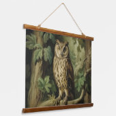 ヴィンテージスタイルフクロウ 吊り下げ型タペストリー (傾斜あり)