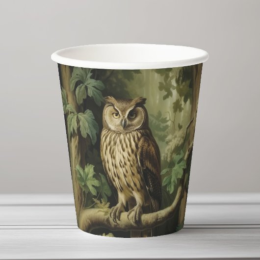 ヴィンテージスタイルフクロウ 紙コップ