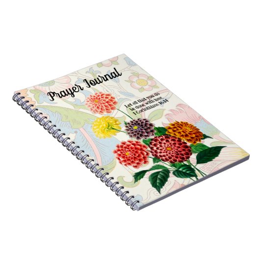 ヴィンテージスタイルフラワーブーケ祈りの言葉ジャーナル ノートブック (右側)