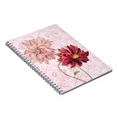 ヴィンテージスタイルフラワーペアジャーナル手帳 ノートブック (右側)