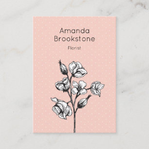 ヴィンテージスタイルフラワー名刺 – ピンク 名刺