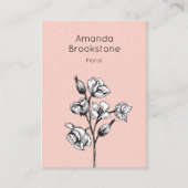 ヴィンテージスタイルフラワー名刺 – ピンク 名刺 (正面)