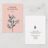 ヴィンテージスタイルフラワー名刺 – ピンク 名刺 (正面/裏面)